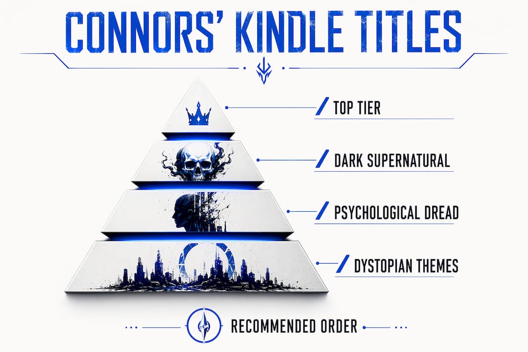 Infographic ranking Nathaniel Connors' Kindle Unlimited titles