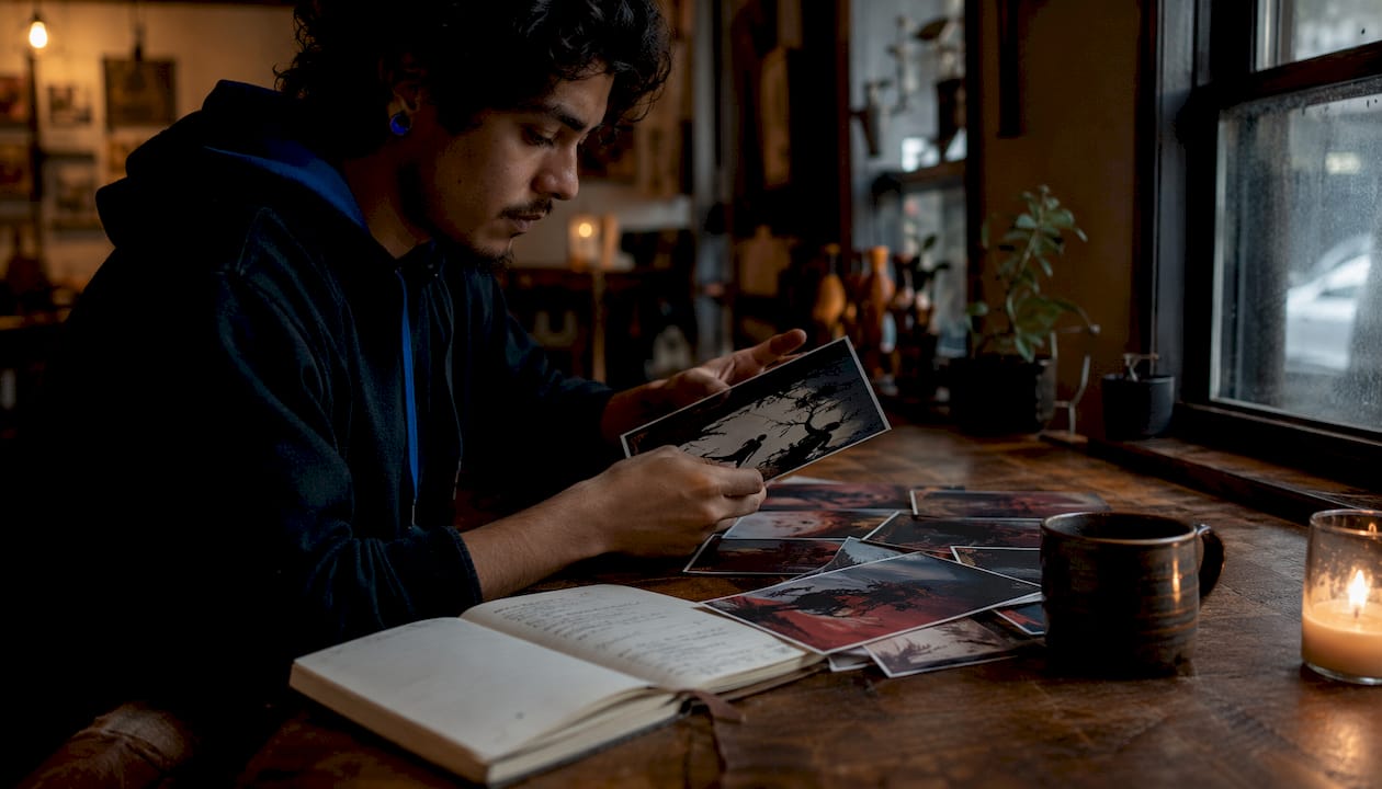 Hands browsing Kindle Unlimited horror books