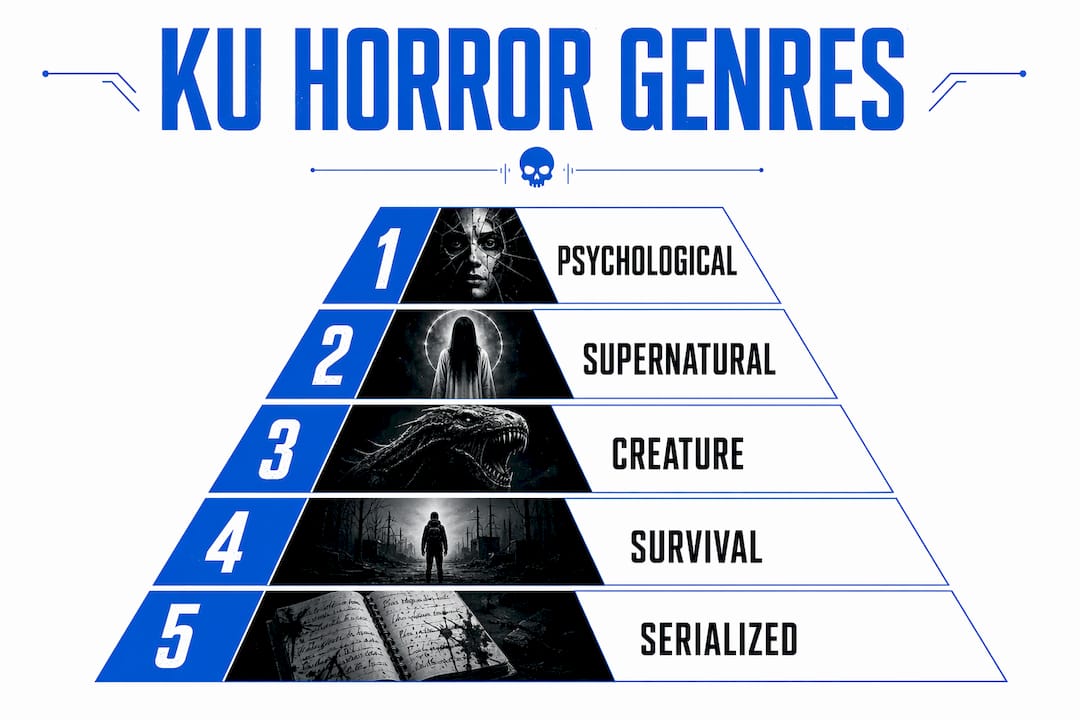 Infographic with top Kindle Unlimited horror genres