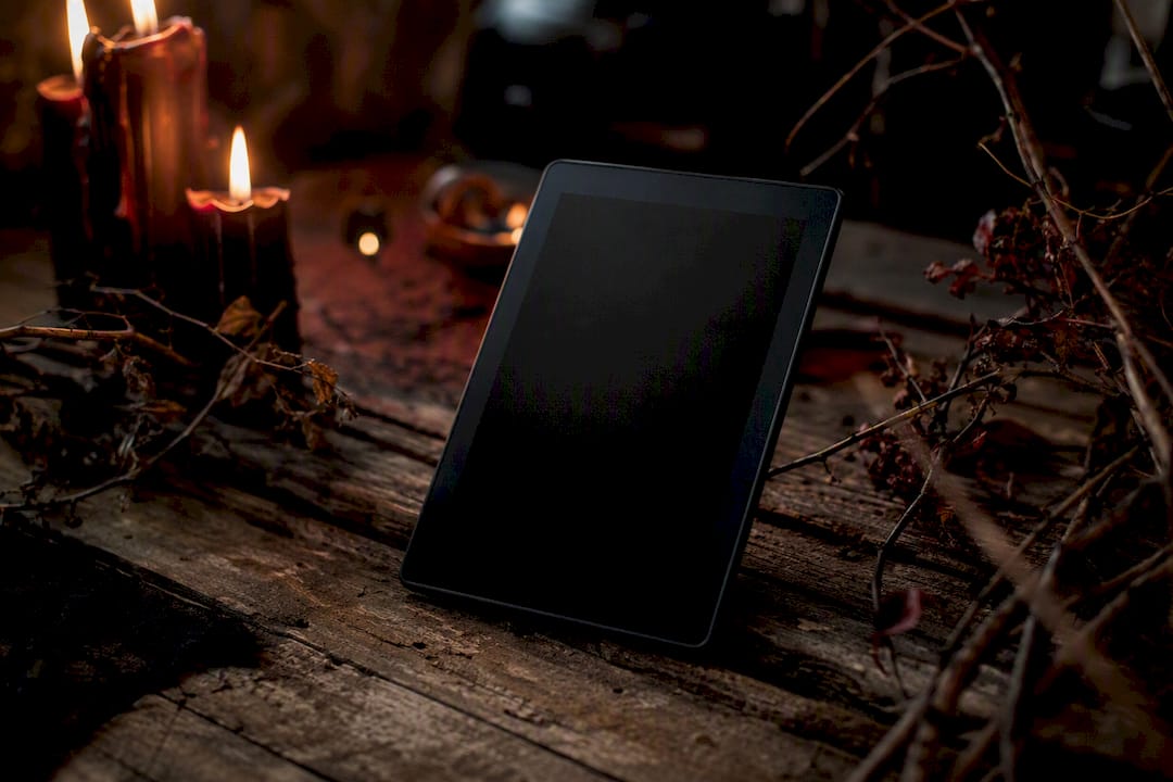 E-reader device ready to read dark supernatural books