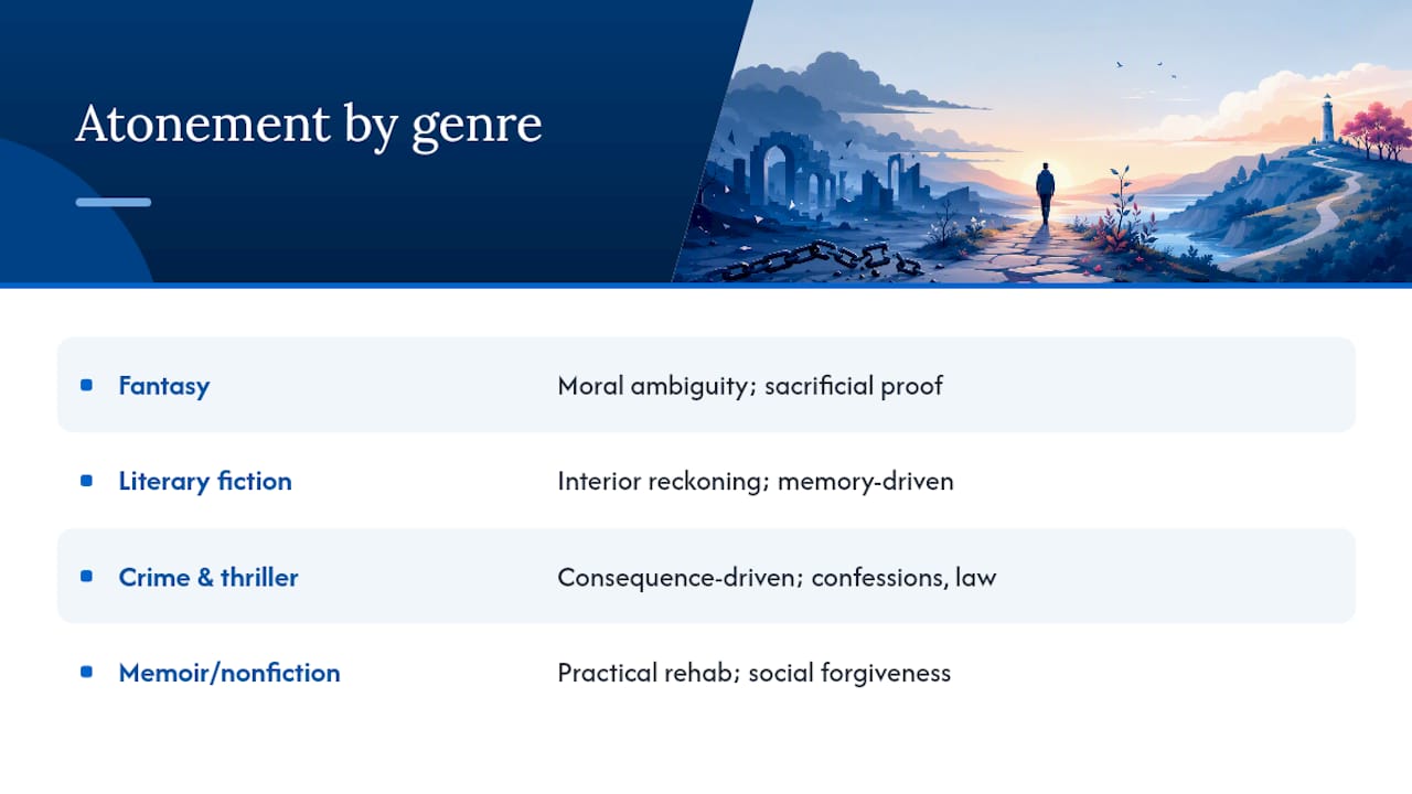 How Different Genres Handle Atonement — overview diagram