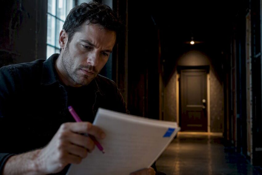 Director planning an unsettling horror film shot