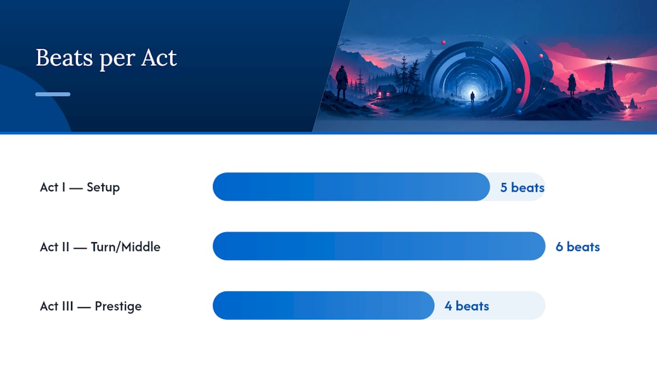 The 15 Horror Beats, Act by Act — overview diagram