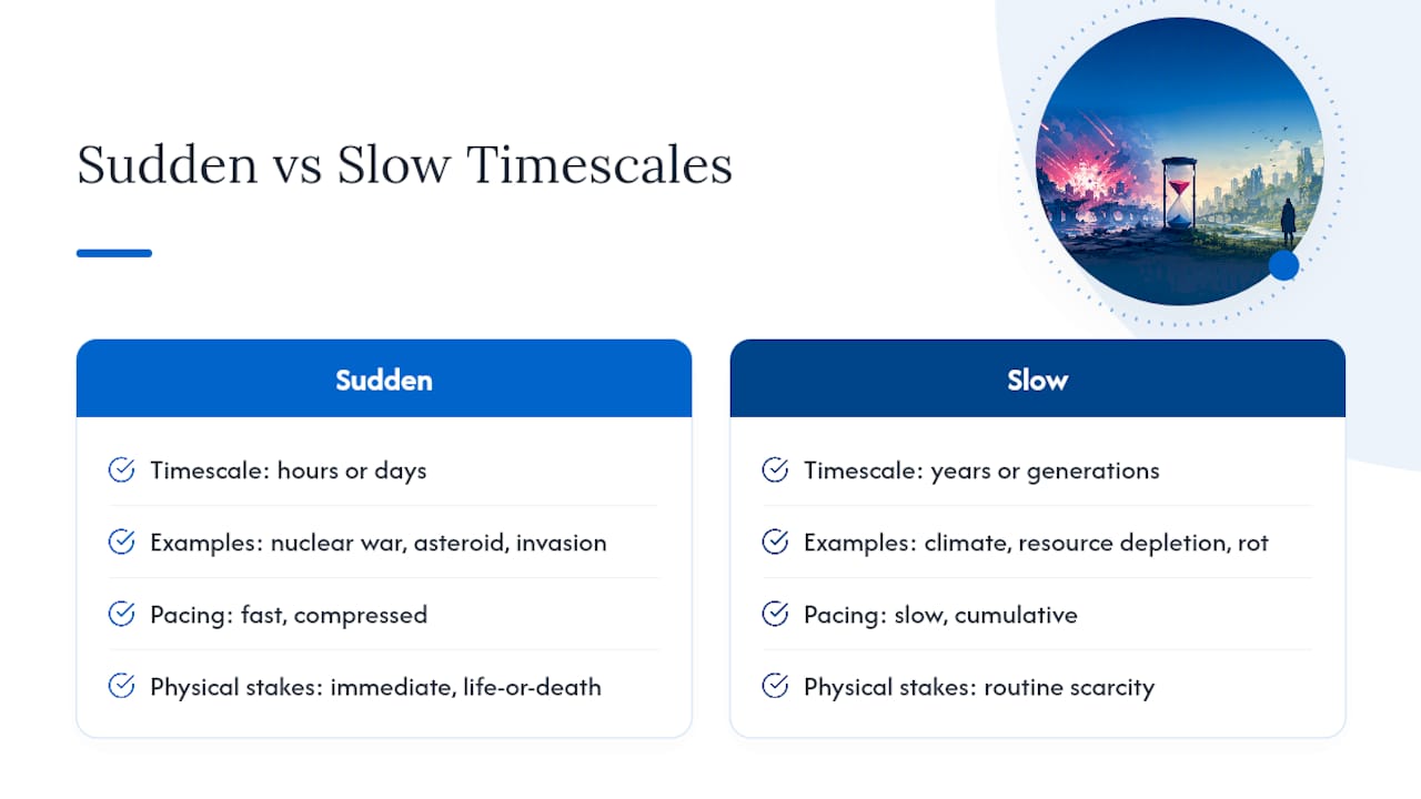 Sudden and slow apocalypse comparison