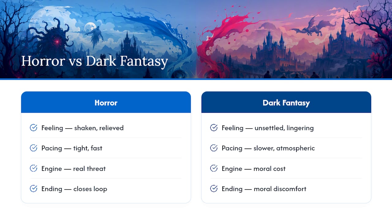 Horror and dark fantasy craft comparison