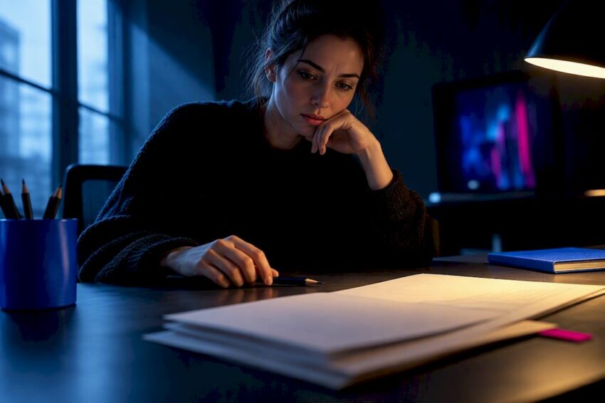 Writer weighing choices during manuscript revision