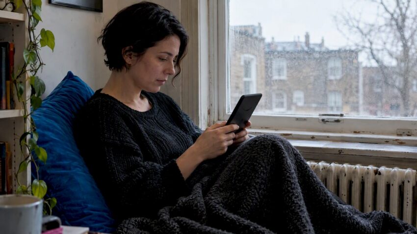 Reader choosing horror on Kindle Unlimited