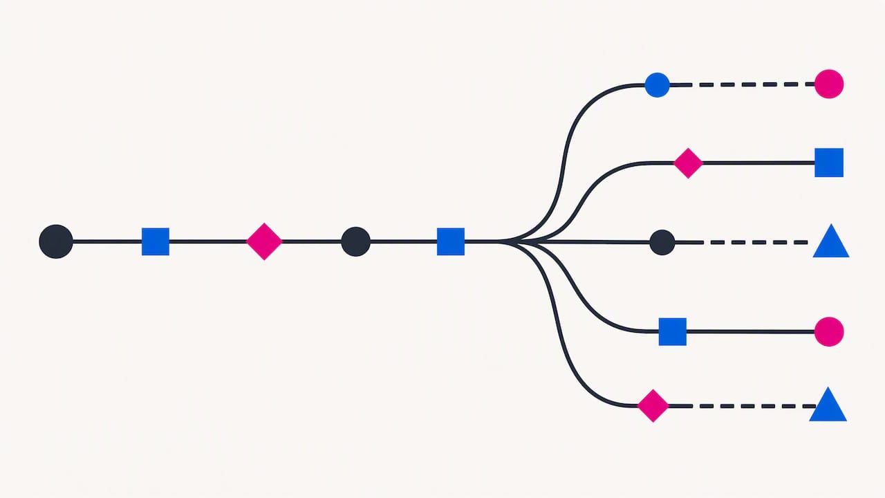 Branching paths represent unresolved story endings